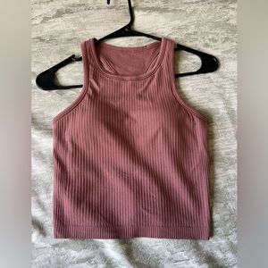 lululemon ebb to street crop tank size 4 spiced chai